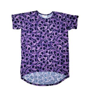 LuLaRoe Disney Nightmare Before Christmas High Low tee shirt sz 8 girls purple